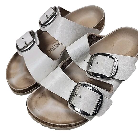 Women's Birkenstock Milano Big Buckle Leather Sandals Ivory Sz EU 36 - Picture 1 of 7